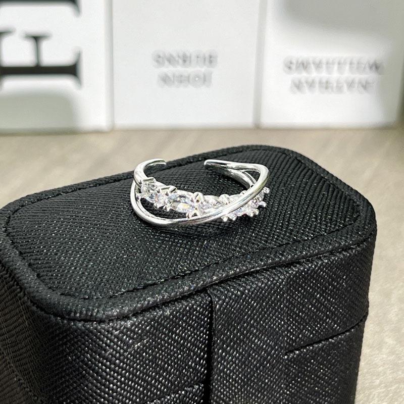 2026 Butterfly Crystal Yucai Light Luxury Niche Design Temperament Butterfly Micro-inlaid Ring Female Star Cold Wind Stacked Index Finger Ring Resizable