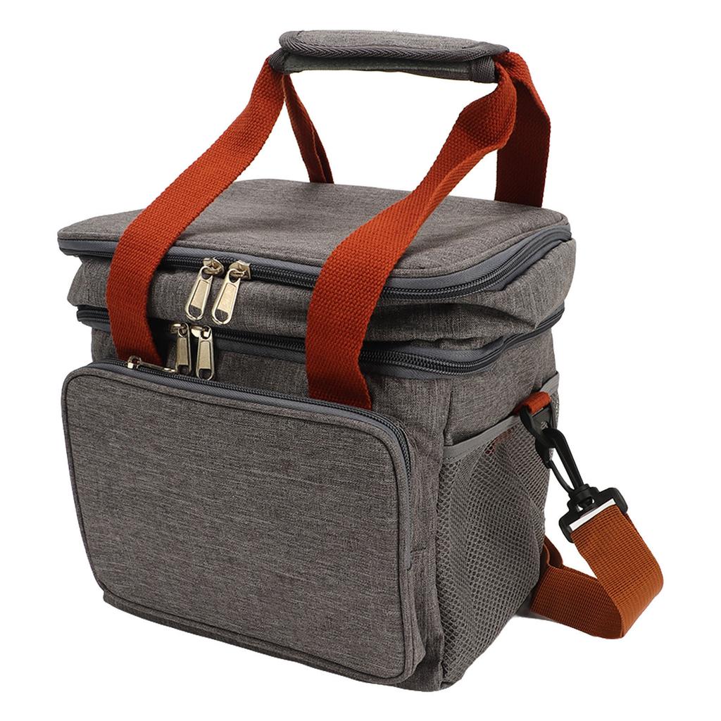 Doppelschichtige Kühltasche 10L Oxford-Gewebe PEVA Zusammenfaltbare Auslaufsichere Isolierte Kühltasche mit Verstellbarem Schultergurt