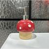 European Style Red Mushroom Lotion Bottle Ceramic Bathroom Soap Liquid Container Household Shampoo Makeup Remover Storage Bottle