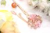 Miaomyao Single Japanese Hair Pink Pink Flower Cherry Hair Accessory [Miaomyao] Hairpin, Hairpin, Style, Tomesode, Ornament, Metal, Gold, Crystal,