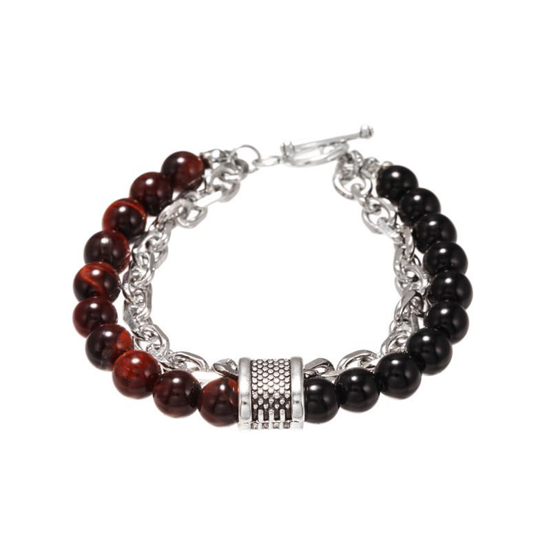 Accessories Punk Frosted Stone Chain Combination Geometric Men's Bracelet Bracelet Accessories Men's