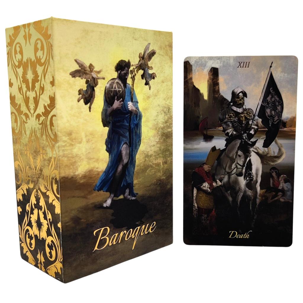 La Muci Baroque Gold Foil Tarot Deck with Edges Unique Artwork – 78-Card Beginner's Guidebook, Gold-Plated &