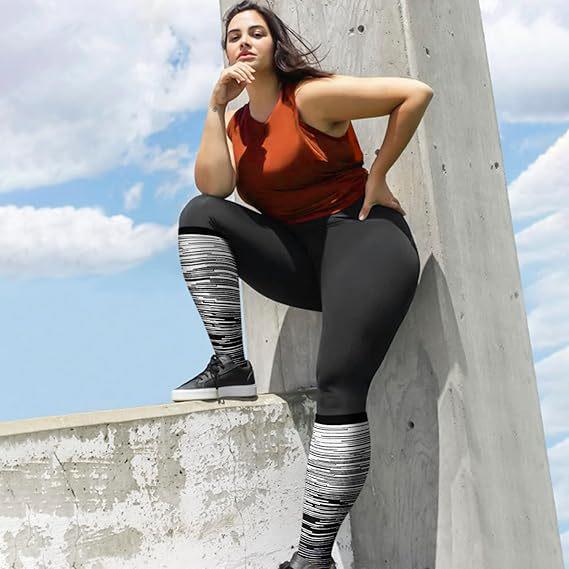 Three-Pair Pack Plus Size Knee-High Compression Socks for Wide Calf - Extra Large Support & Circulation Pressure Socks