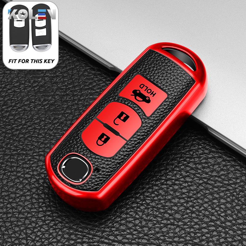 

Leather+Tpu Car Remote Key Cover Case Shell For Mazda 2 3 5 6 Axela Atenza Demio Cx-3 Cx5 Cx-7 Cx-9 Mx-5 Protection Accessories