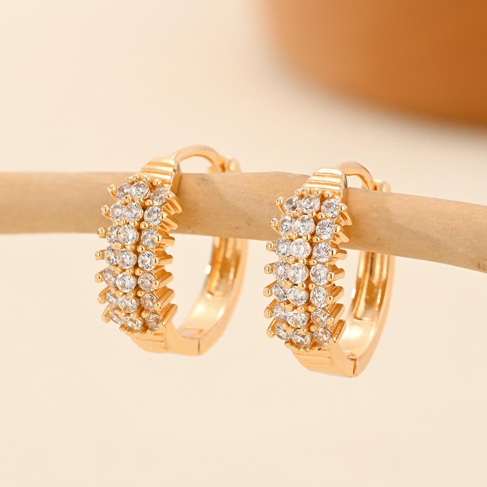 Gold Multi-Style Zircon Hoop Earrings for Women