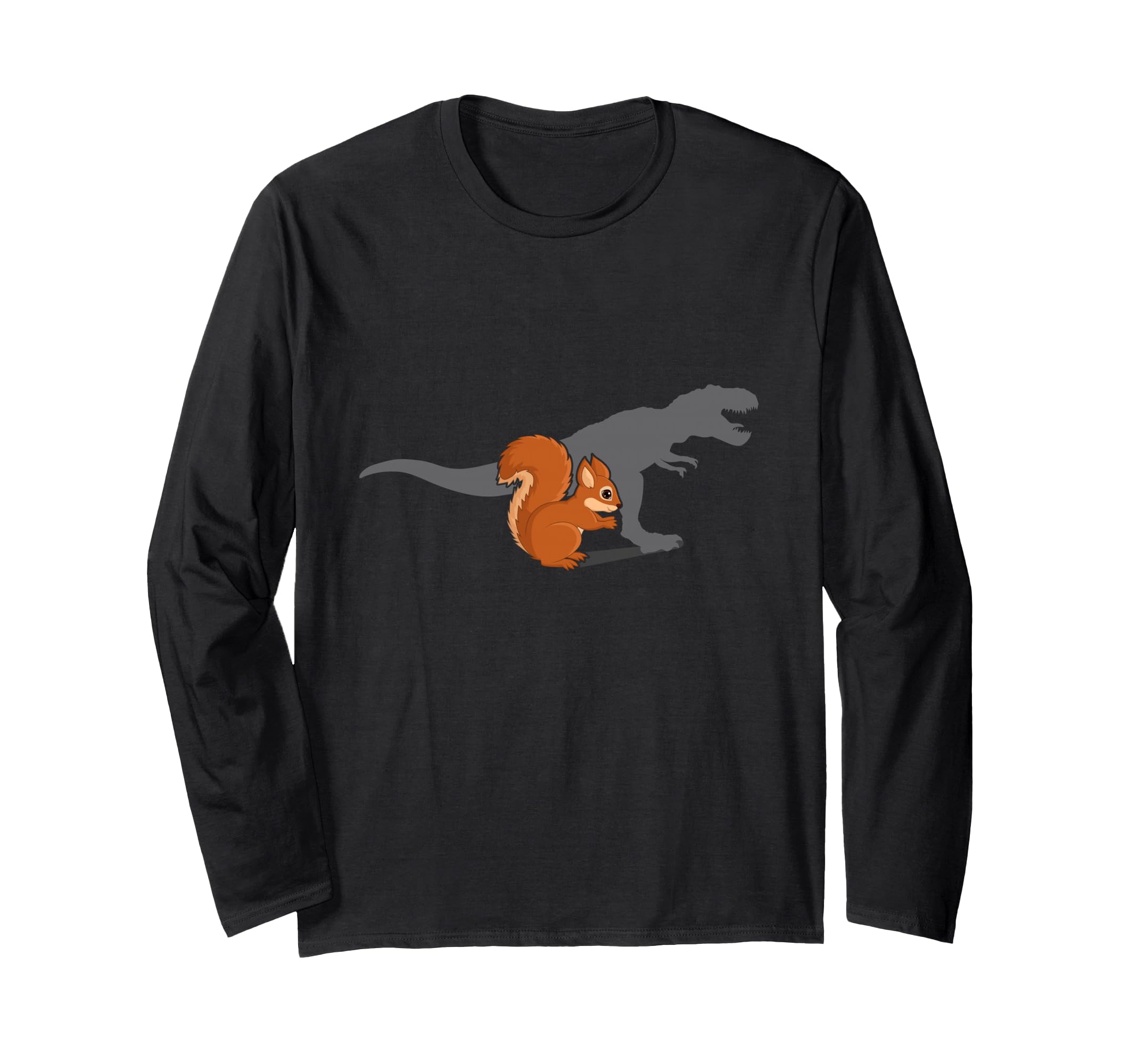 Squirrel T-Rex Shirt, Funny Squirrel Shirt, Cute Squirrel Long Sleeve T-Shirt