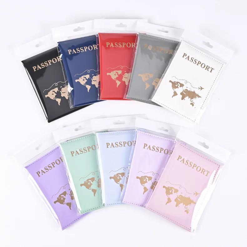 Leather passport holder Business travel document bag Passport cover Men's and women's passport carrying bag PU card holder
