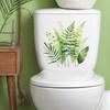 Self-adhesive Tropical Green Leaves Toilet Stickers for Bathroom Home Decor