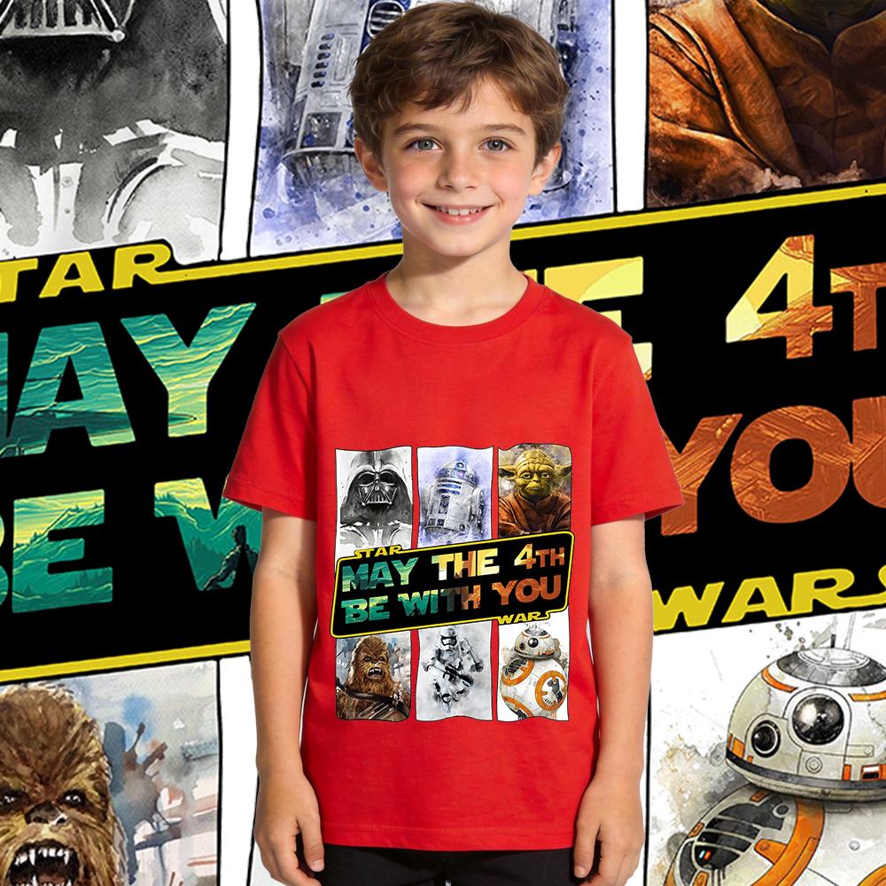 Kids Star Wars T Shirt Cotton Casual Short Sleeve Top Unisex Boys Girls Summer Fashion Toddler Tee 100