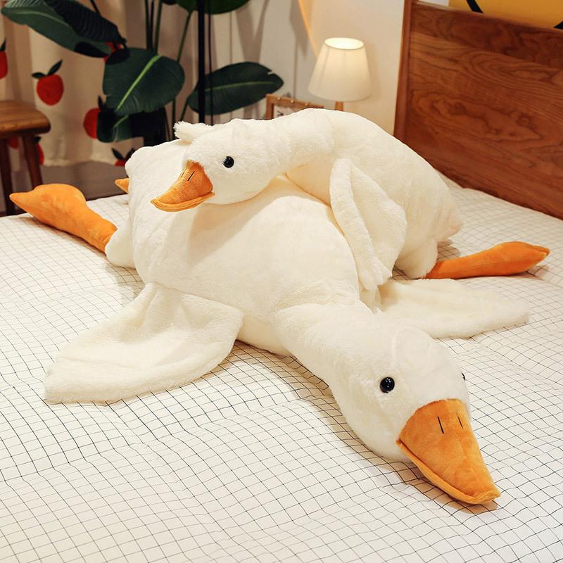 Rabbit-haired White Goose Doll Plush Toy Duck Large Size Sleeping Pillow Boys and Girls Sleeping with Dolls Birthday Gift