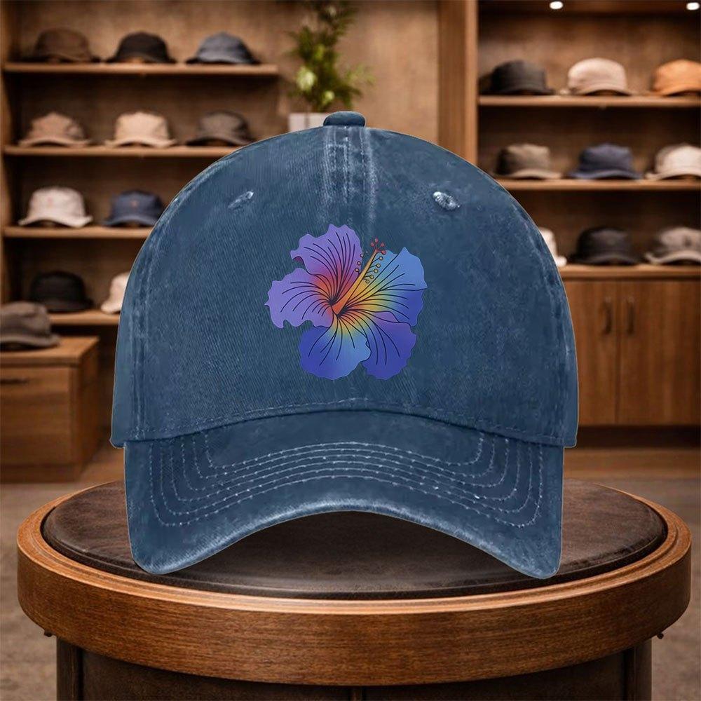 A Hibiscus Print Baseball Cap a Casual Duckbill Hat Stylish And Adjustable for Outdoor Use Suitable for Travel And Beach Vaca