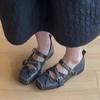 Fashion Cross Tied Buckle Flat Mary Jane Shoes Women Elegant Square Toe Shallow Ballet Flats Comfortable Soft Sole Casual Shoes