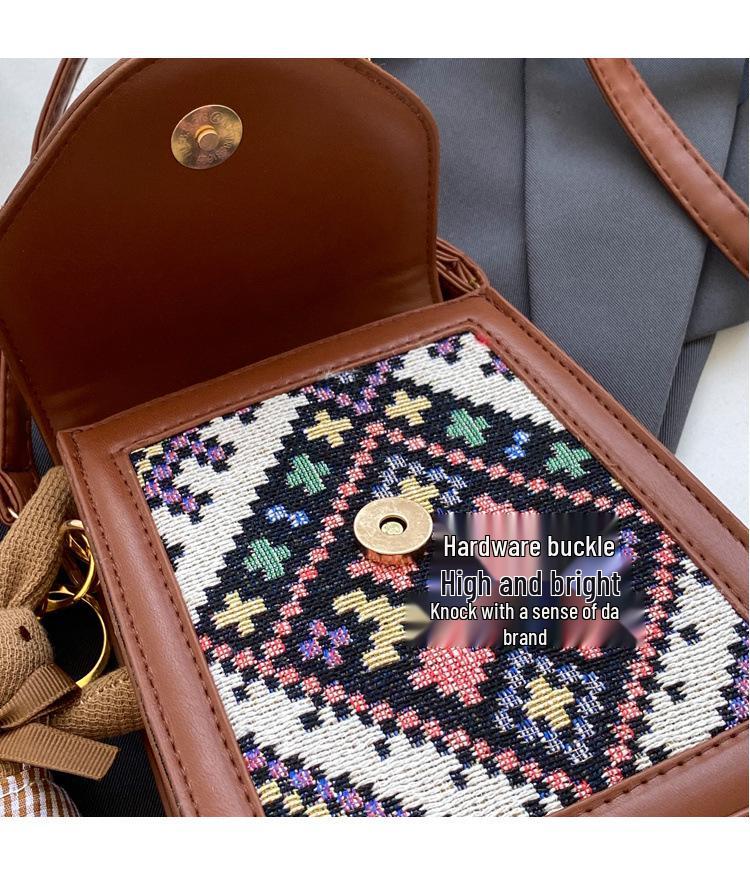 Elegant Ethnic Style Women's Crossbody Phone and Shoulder Bag - Chic, Versatile, and Fashionable Accessory.
