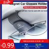 Porta-óculos de Sol Magnético de Couro com Clipe para Cartão para Carro GLC GLB Para Mercedes Benz AMG W204 W205 W203 W211 W212 W213 W201 W210 W1