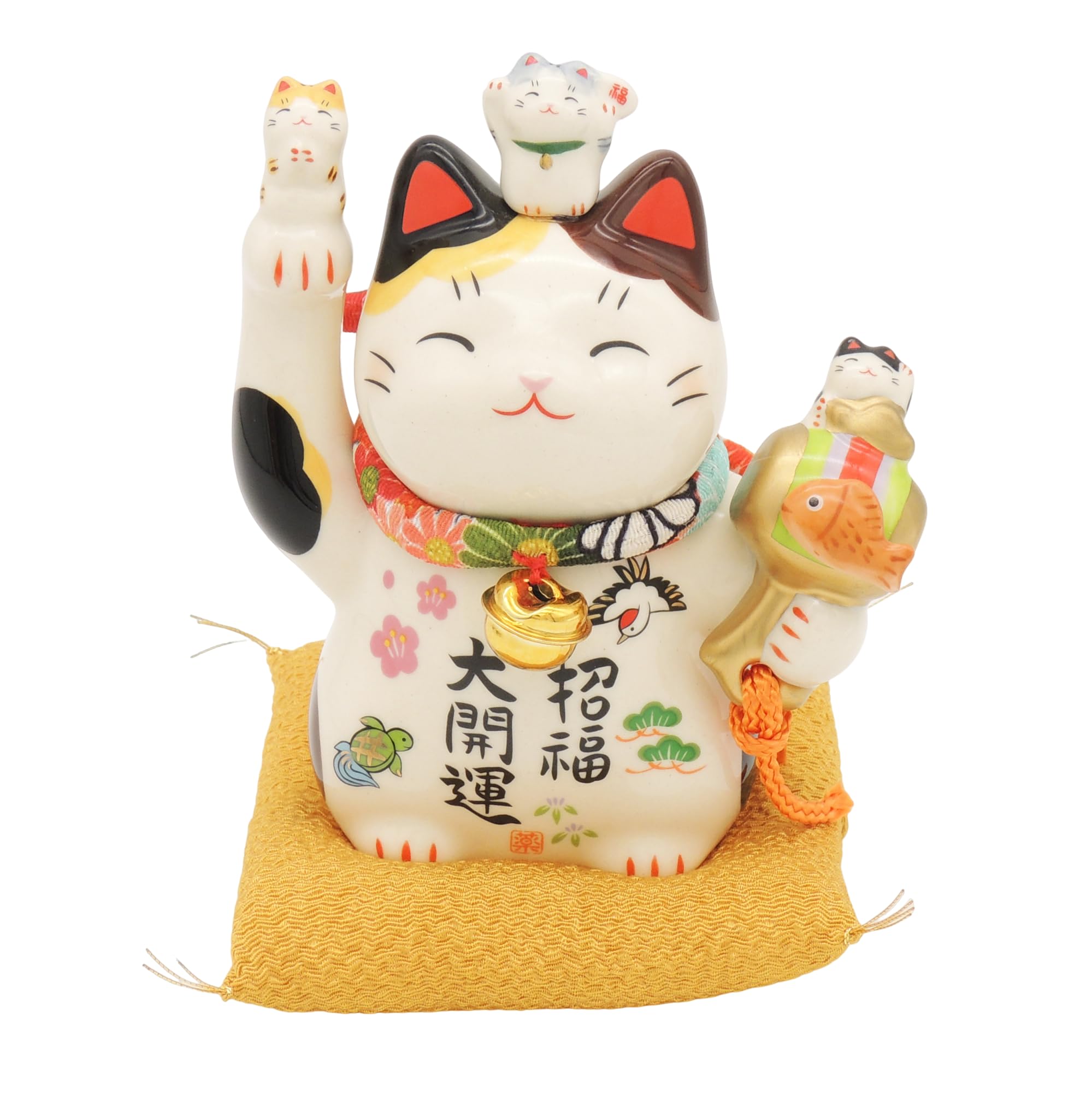 

Ennekoya Maneki Neko with Chirimen Collar and Feng Shui This mini cat figurine brings good and A perfect gift for a store opening or A popular gift