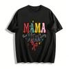 Christmas Themed Mama Claus Print Casual Top Pure Cotton T-shirt
