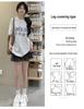 Summer 2025 Floral High-Waisted Loose Slimming Drawstring Anti-Exposure Cake Skirt