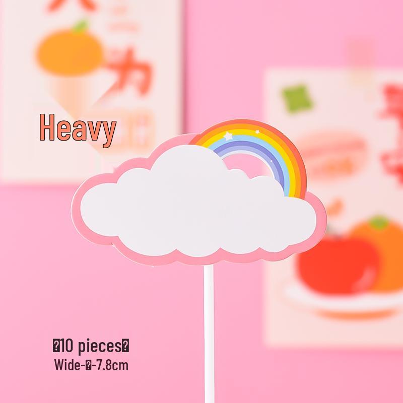 Happy Birthday Rainbow Cake Topper with Writable Greeting Card