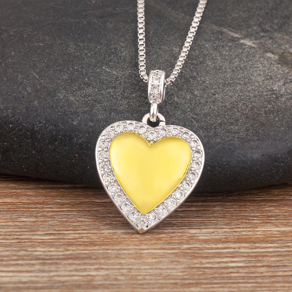 

Nidin New Trendy Heart/Star/Shield Shape Pave Shiny Crystal Zircon Pendant Necklace For Female Male Luxury Jewelry Accessories