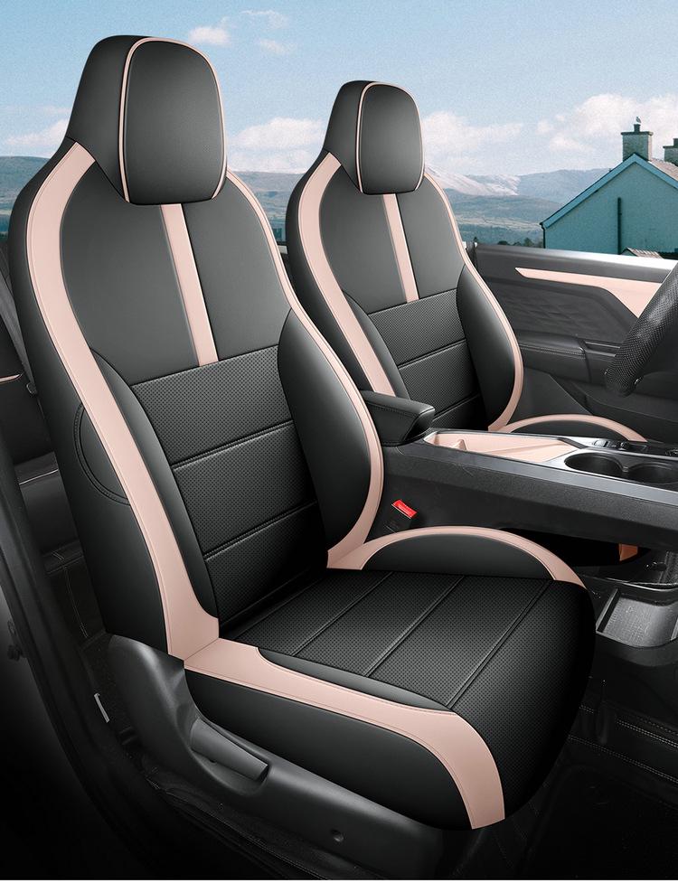 Sihao E10X Car Seat Cushion - Full Leather, Universal Fit, Four Seasons, One-Piece Design for Five-Seaters