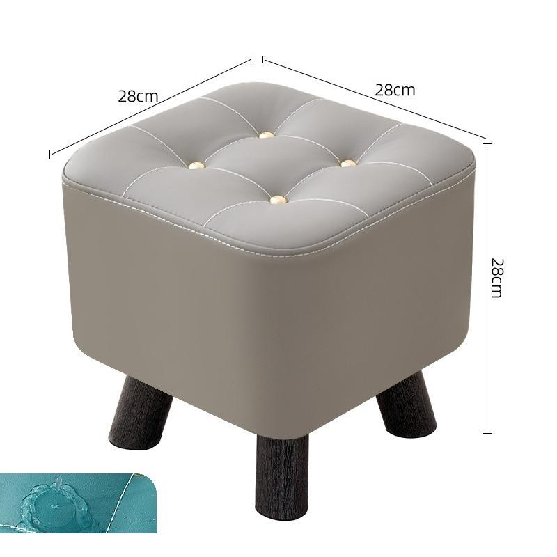 Home Living Room Tea Table Stool Solid Wood Sofa Stool Pedal Door Change Shoes Low Stool Cat Scratch Leather Pier