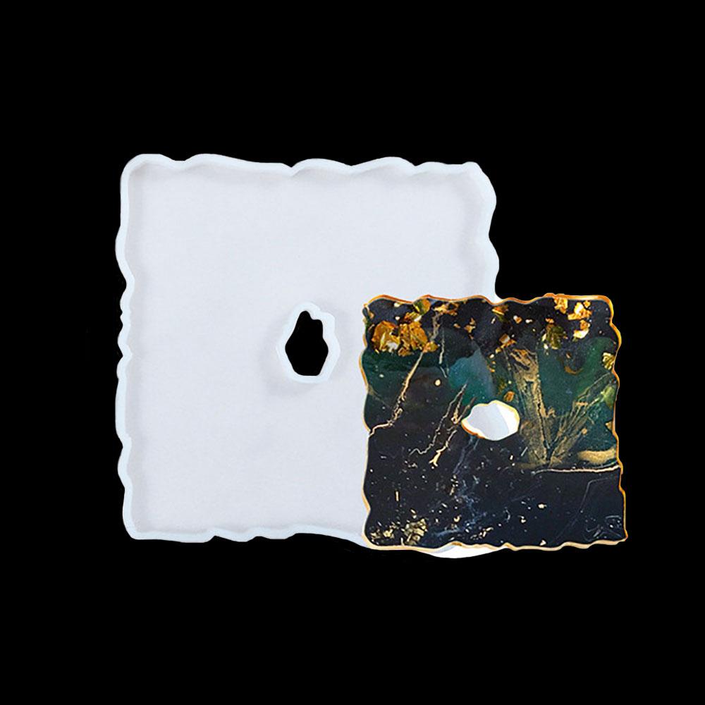 Silicone World DIY Coaster Resin Epoxy Mold Tea Coaster lrregular shape Resin Molds Silicone Wine Glass Coasters Epoxy Mould