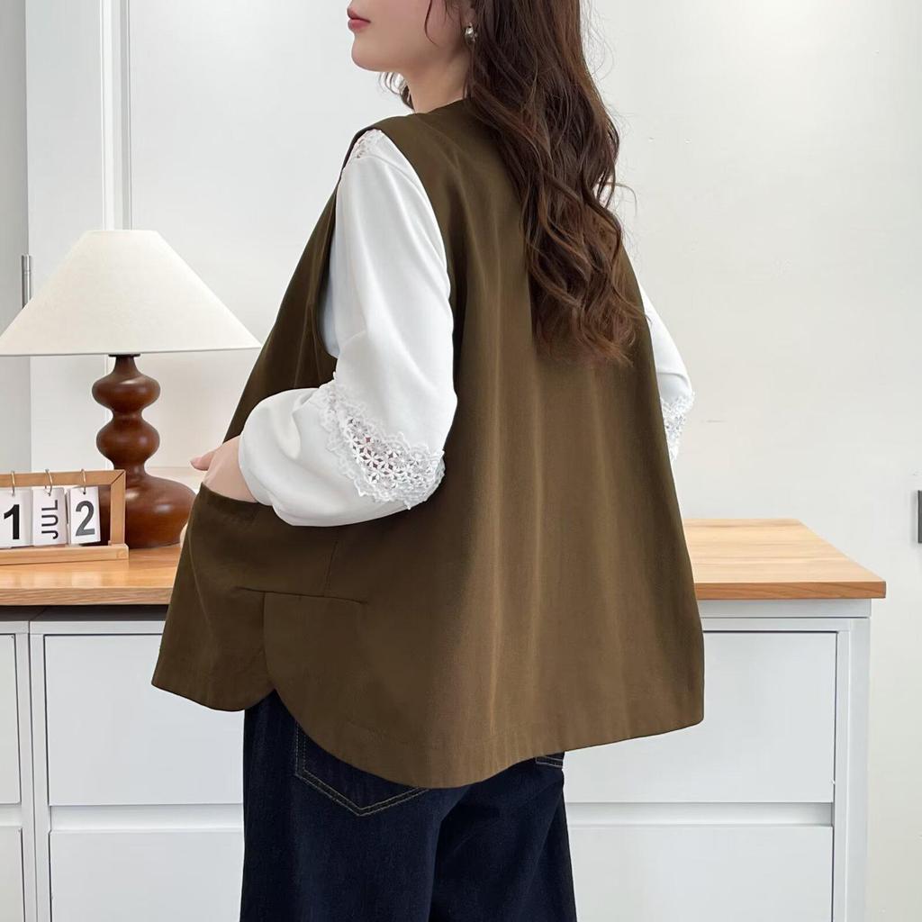 Plus Size Women's Slimming Vest Jacket 2026 - Trendy Casual Layering Shoulder Cape Outerwear for Workwear