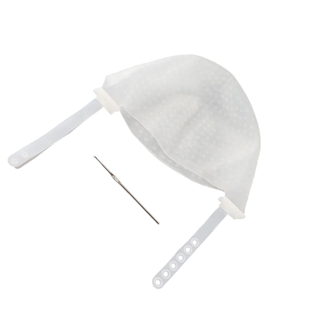 Hair Coloring Highlighting Hat Silicone Reusable DIY Hair Dyeing Hat Tool for Beauty Salon White
