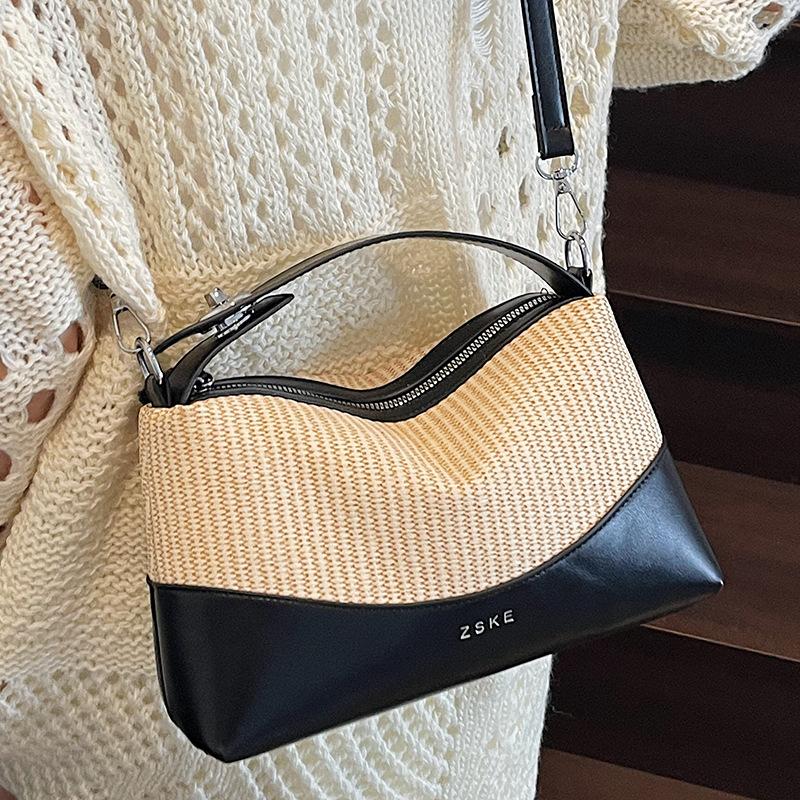 2025 new rainbow stripe woven armpit bag fashion casual shoulder high value niche messenger bag women's bag