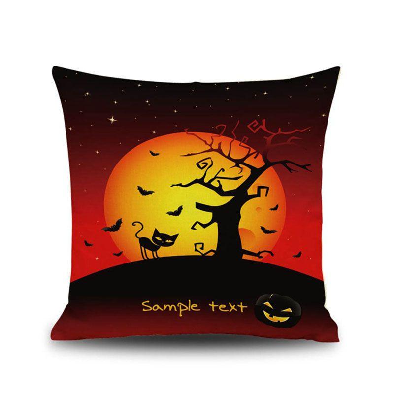 Stylish Invisible Zipper Halloween Cushion Cover For Sofa And Bed