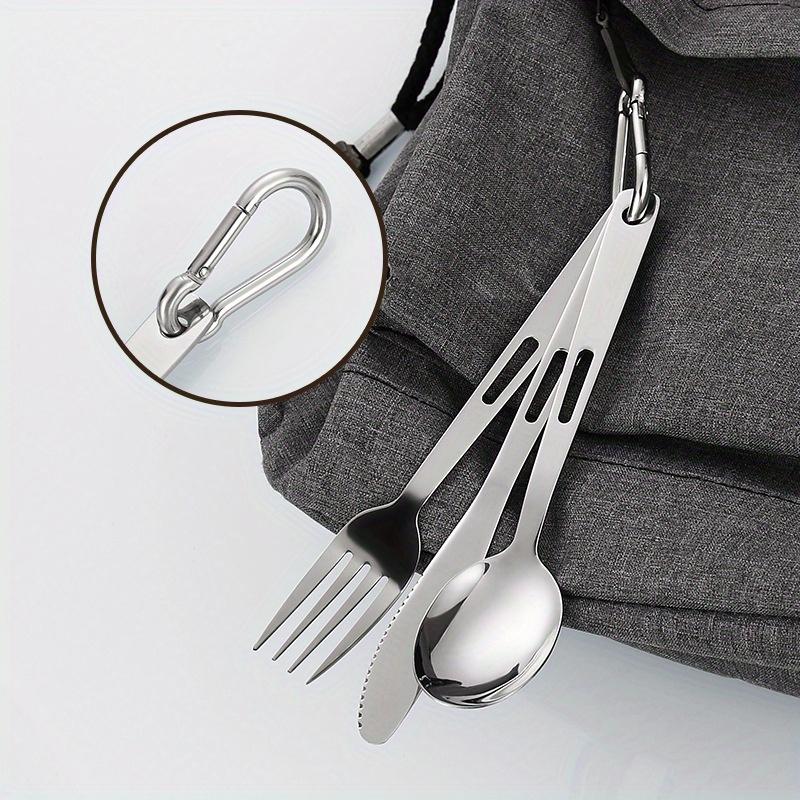 Stainless Steel Portable Outdoor Camping Multi-functional Combination Cutlery Knife and Fork Set Fan Fork and Spoon