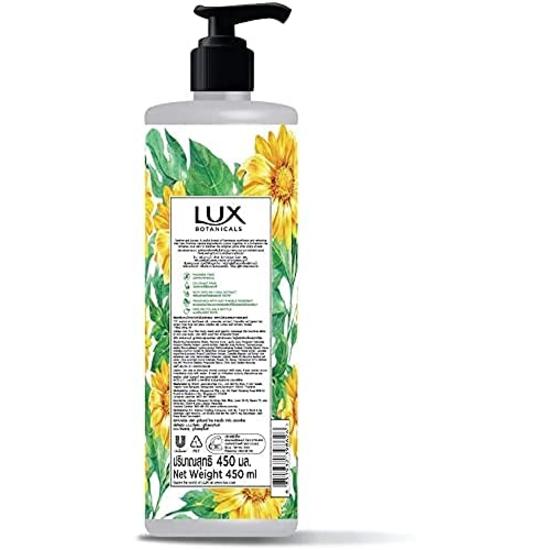 Gel de duș Lux Botanicals, floarea soarelui și aloe vera, gel de duș pentru femei, extracte 100% naturale, dă o piele strălucitoare, fără parabeni, 450 ml