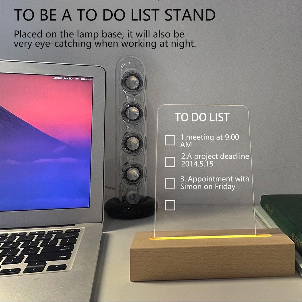 5.9 Inch Wood Base Led Light Display Stand AAA Battery Powered for Custom Acrylic Night Lamp Resin Glass Art DIY