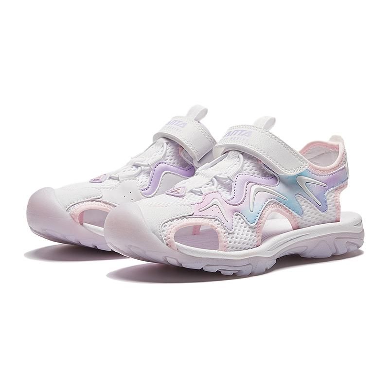 Anta Kids Versatile Casual Lightweight Comfortable Durable Breathable Sandals Kids Sandals Pink White Purple 322426907-3