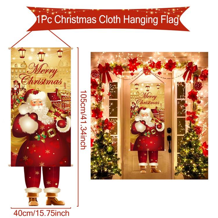 Christmas Hanging Flag Merry Christmas Decorations For Home 2025 Navidad Kerst Natal Noel Xmas Tree Ornaments Supplies Decor