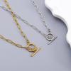 Stainless Steel T-buckle Chain Necklace for Women Girls Gifts Jewelry Accessories