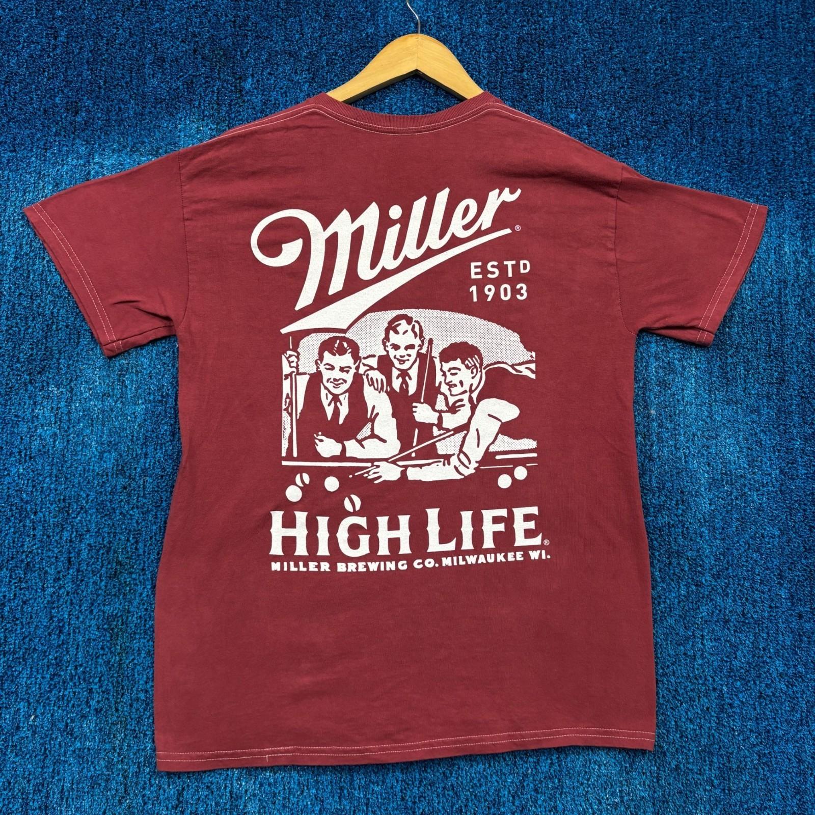 Miller High Life Billiards Pool Hall Miller Brewing Co Tee M Unisex T-Shirt S
