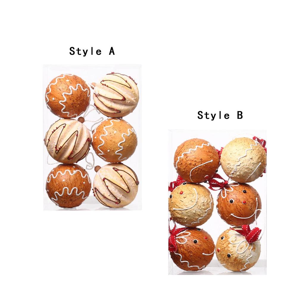 6Pcs Christmas Ball Ornaments DIY Shatterproof Christmas Tree Hanging Ornaments for Festivals Office Hotel Halloween Party Favor