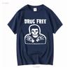 Misfits Drug Free T Shirt 80s Punk Rock Vintage Blac 1717 vintage Washed fashion Stylish Breathable streetwear graphic
