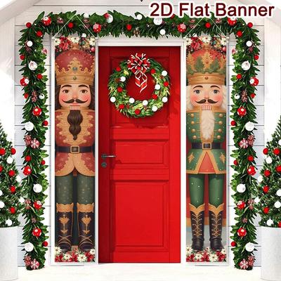 Nutcracker Soldier Door Banner Nutcracker Christmas Decorations for Home 2025 Xmas Hanging Ornaments Navidad Gifts New Year 2026