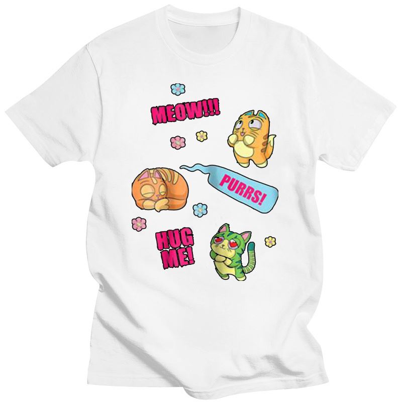 

2023 брендовая рубашка унисекс из 100% хлопка, футболка Lost Kitties для девочек, модная летняя футболка с коротким рукавом для девочек, мяу, мурлыкаю, обними меня XL