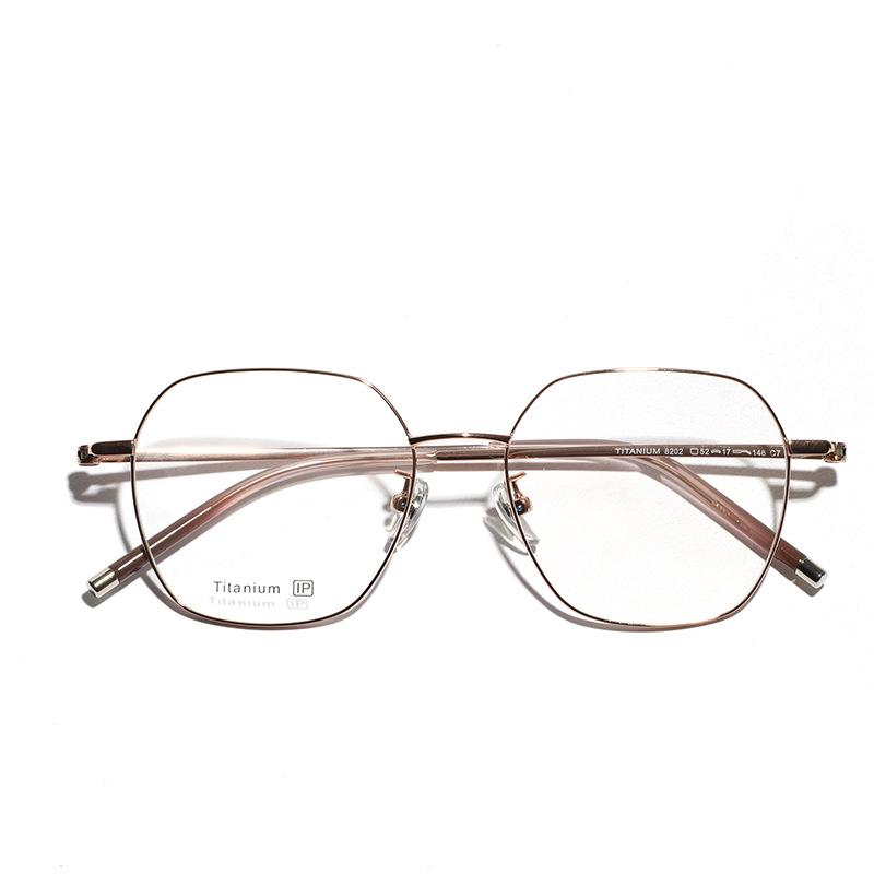 Full Titanium Large Square Blue Light Retro Glasses Simple Flat Glasses Women'S Retro Frames Men