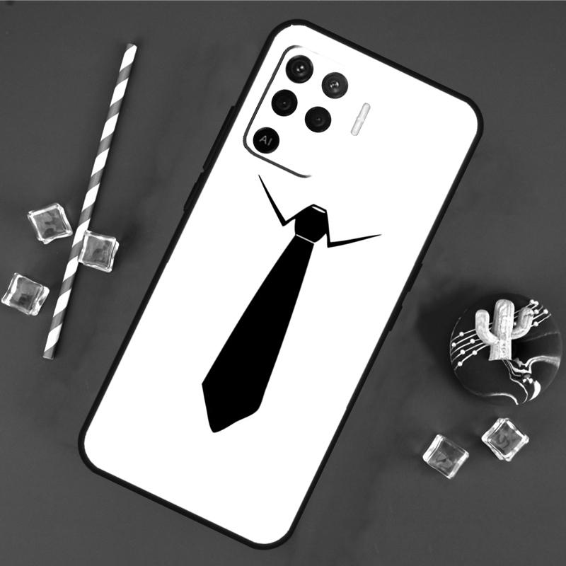 Suit and Tie Case For Oppo A40 A60 A80 A16 A76 A96 A18 A38 A58 A78 A98 A91 A15 A17 A74 A94 A54 A57S Cover