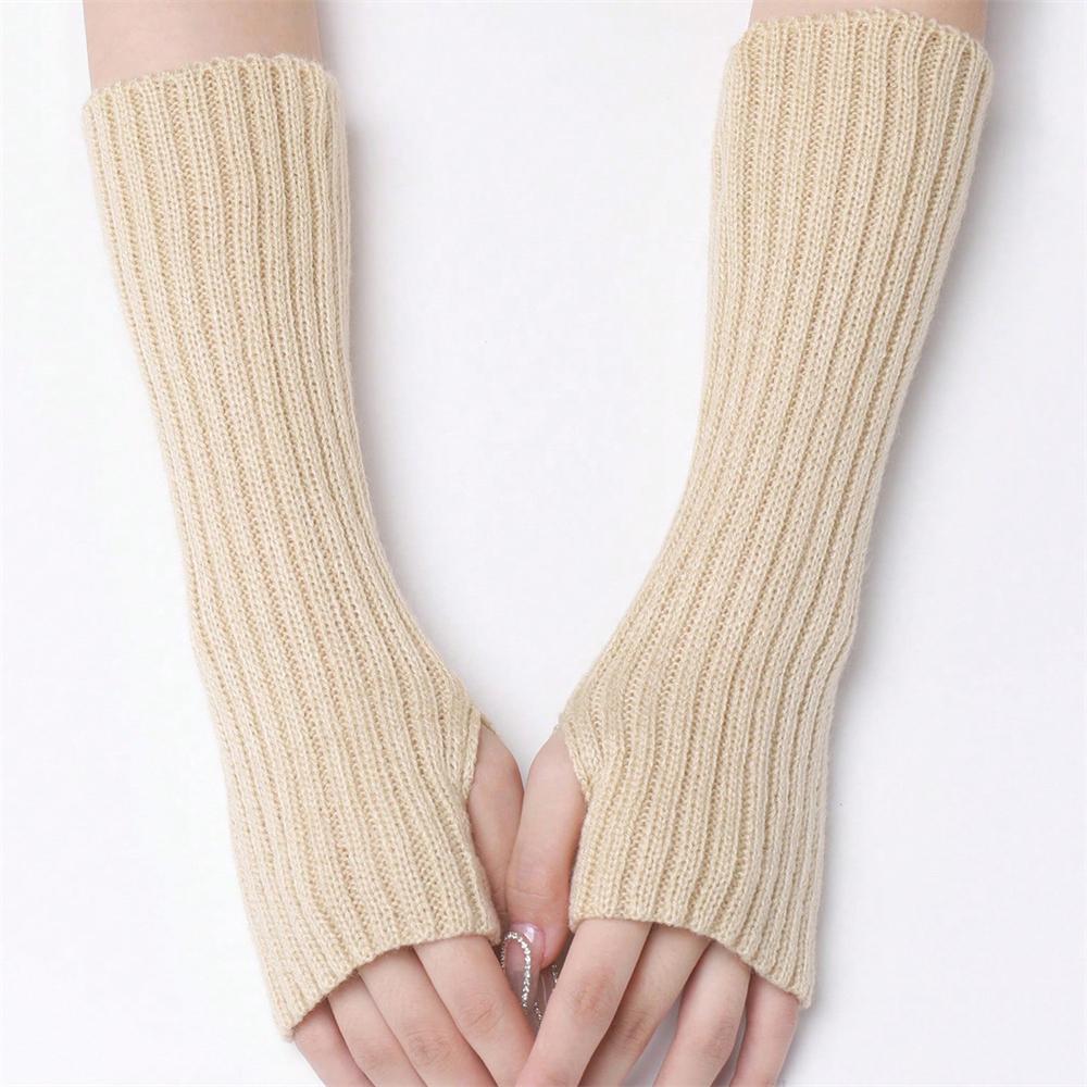 Lange Fingerlose Handschuhe Damen Fäustling Winter Armstulpen Gestrickte Ärmel Fein Lässig Weich Mädchen Goth Kleidung Punk Gothic Handschuh