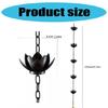 Flower Antique Iron Rain Chain for Gutter and Rain Rust Resistant Plated Garden Decors Rain Chain for Downspout