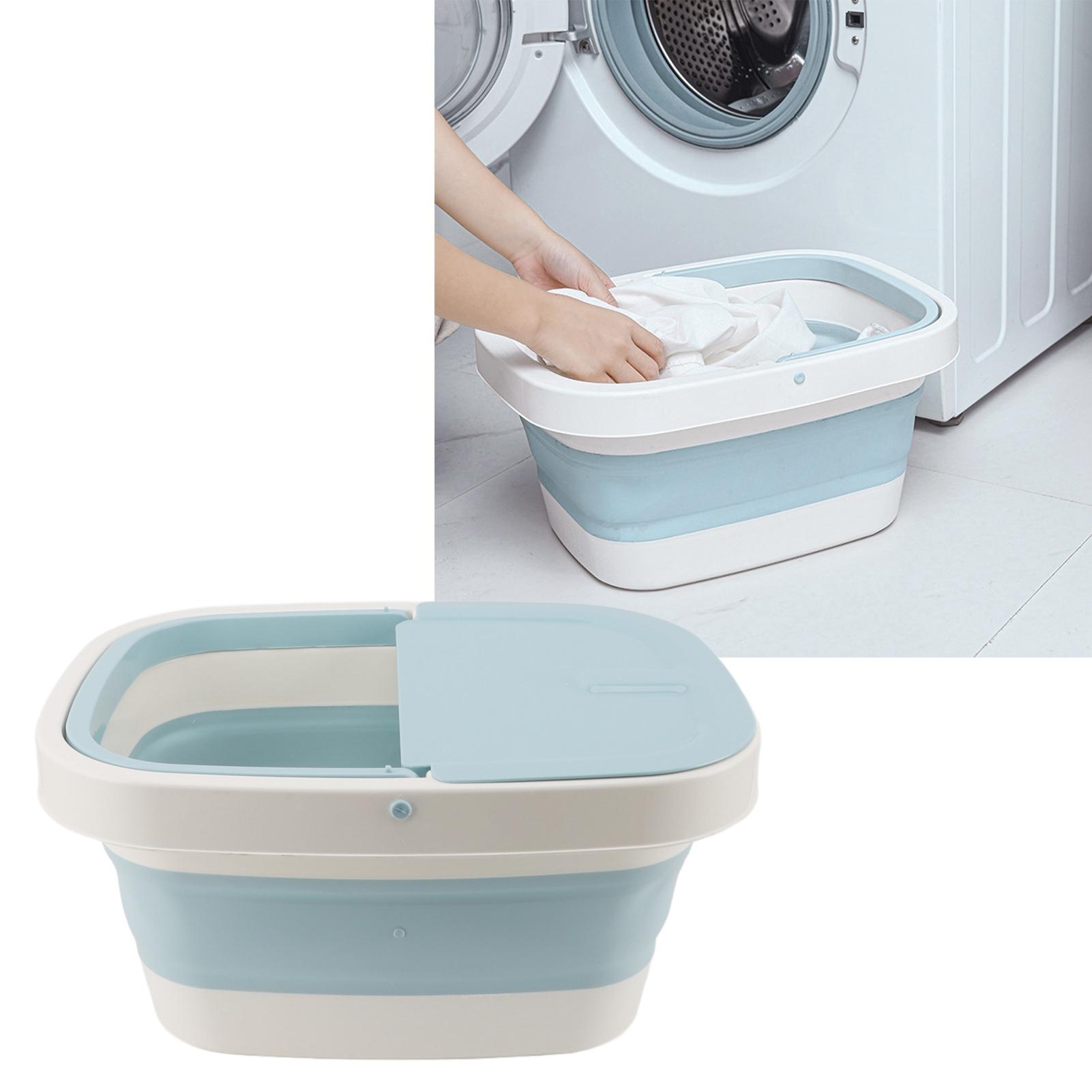 

Foot Bath Basin Collapsible Soak Tub with Handle Massage Points Wheel Thickened Large Capacity Foot Bucket for Foot Spa Pedicure