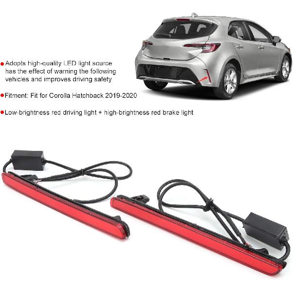 Rear Bumper Light, 2Pcs Tail Bumper Driving Light LED Brake Parking Lamp IP68 Fit for Hatchback 2019‑2020, Tail Brake Light