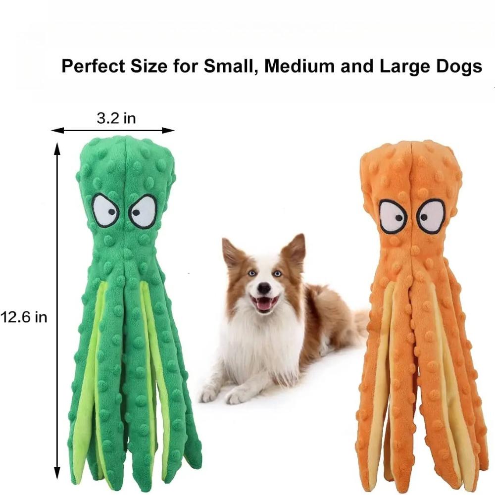 32×8cm Pet Plush Dog Toy Voice Octopus Shell Puzzle Toy Bite Resistant Interactive Pet Dog Teeth Cleaning Chew Toy Pet Supplies