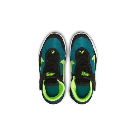 Nike Team Hustle D10 FlyEase Mid Black Bright Spruce Volt - DD7303-012