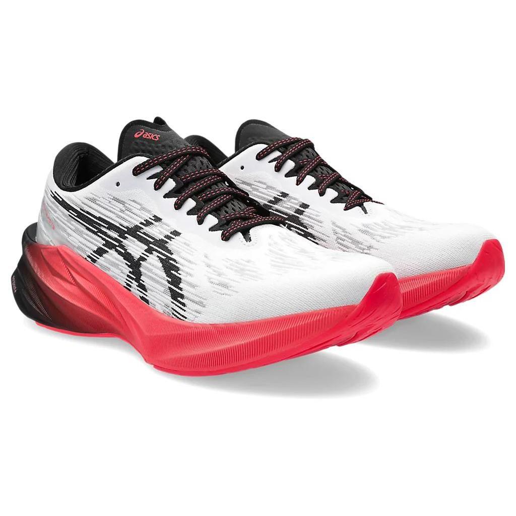 Asics Novablast 3 White Black Electric Red 1011B458-104